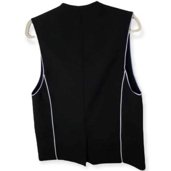 Helmut Lang Pierce Buttoned Origami Vest Black Size Medium Minimalist Drape Wool - Picture 5 of 12